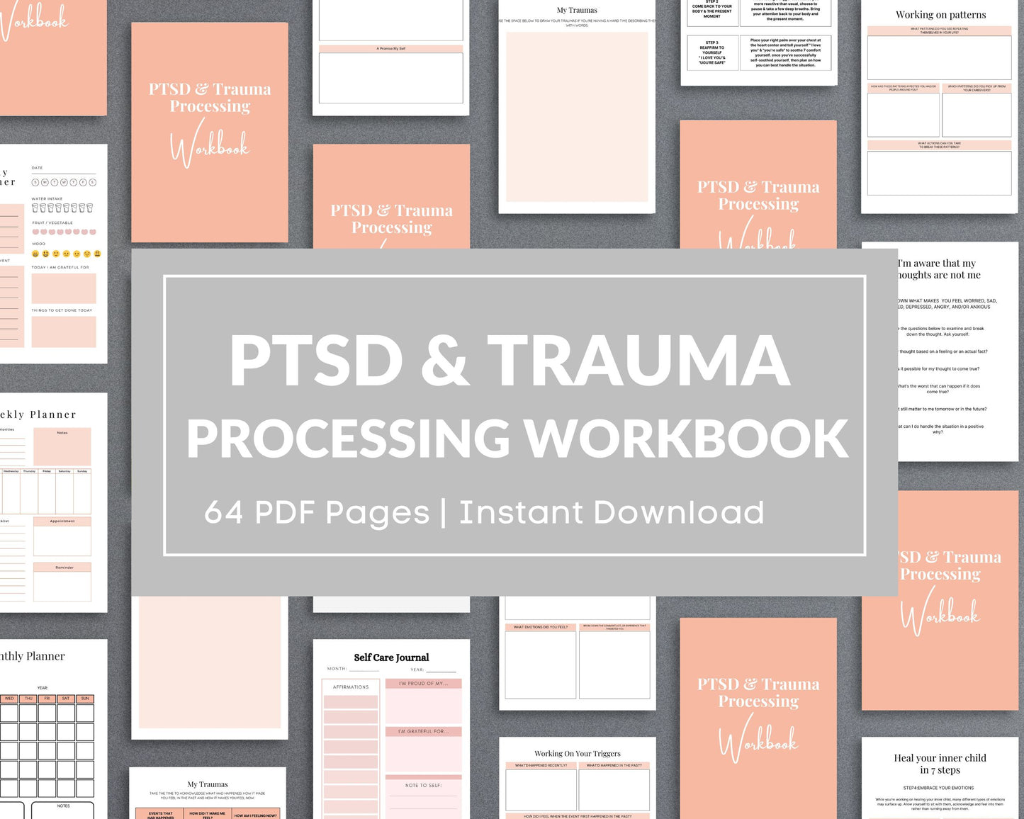 PTSD & Trauma Processing Workbook – Heal, Reflect & Overcome Trauma | Printable PDF