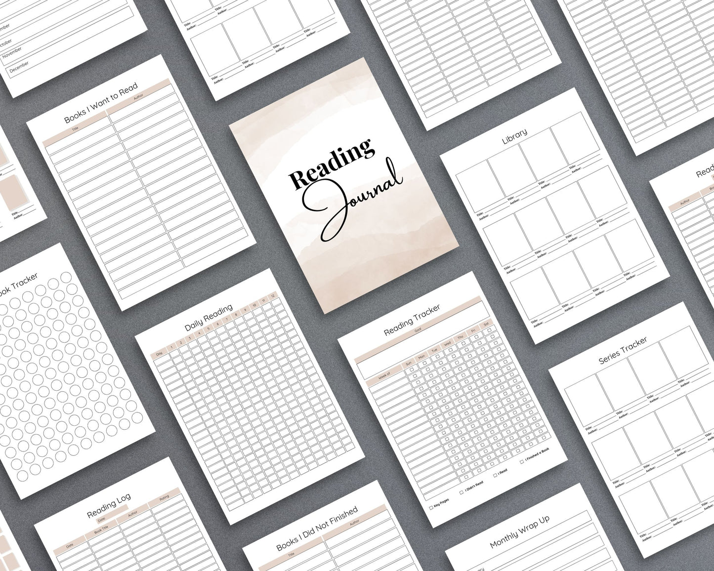 Reading Journal – Track Books, Reviews & Reading Challenges | Printable PDF for Printing