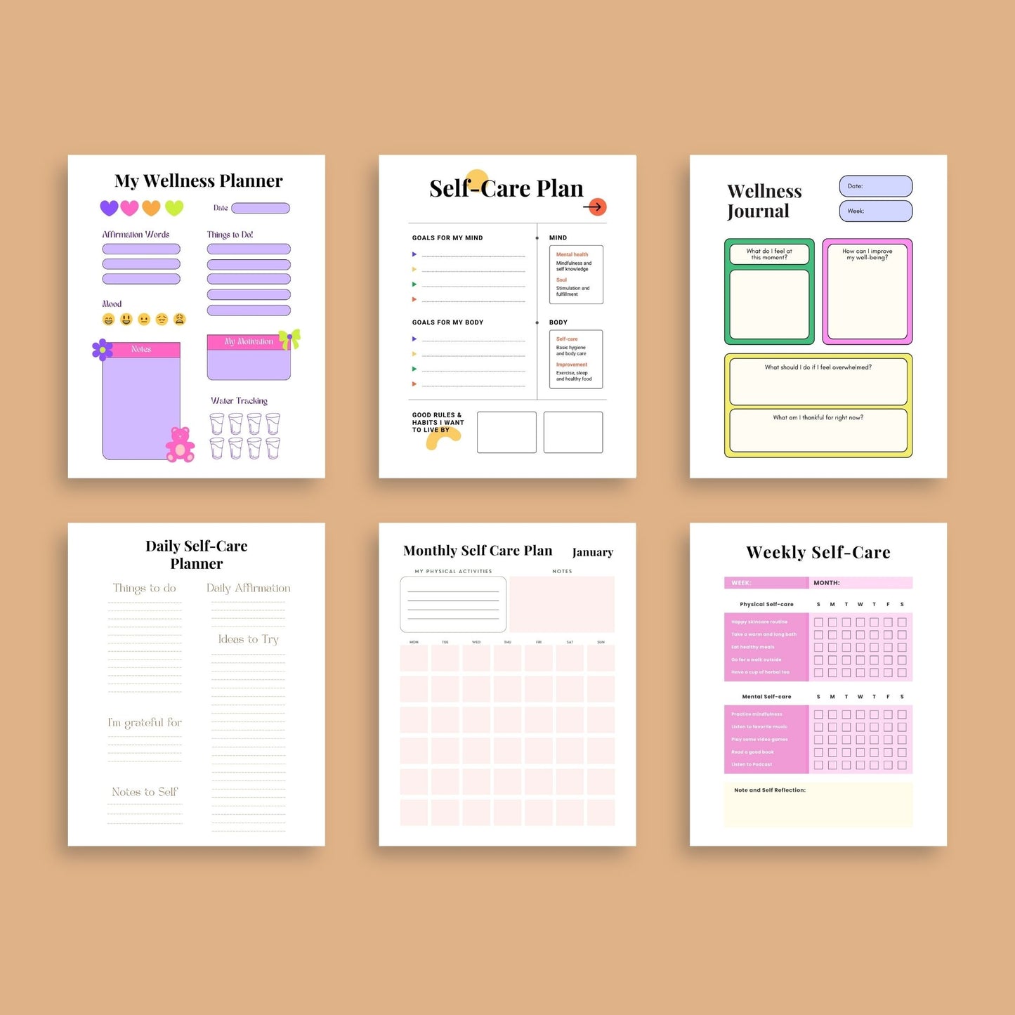 The Self-Care & Wellness Planner – Prioritize Yourself, Cultivate Balance, and Feel Your Best - The Grateful Collective