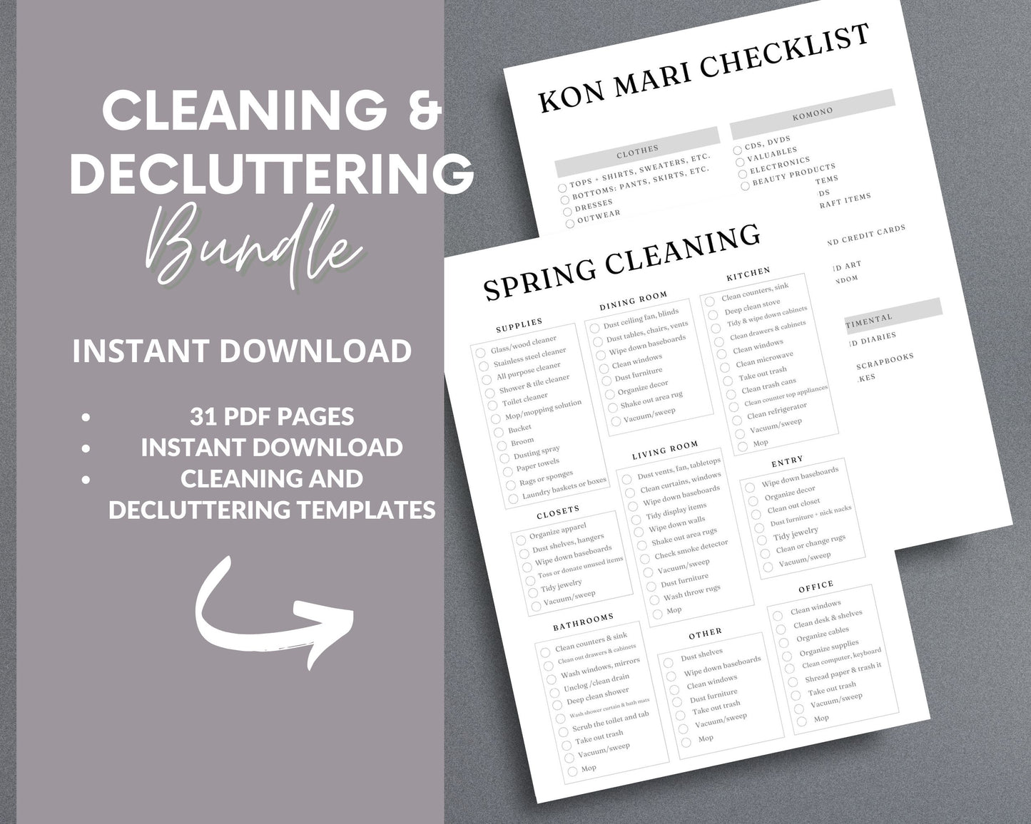 Decluttering & Cleaning Planner – Organize, Simplify & Maintain a Tidy Home | Printable PDF for Printing
