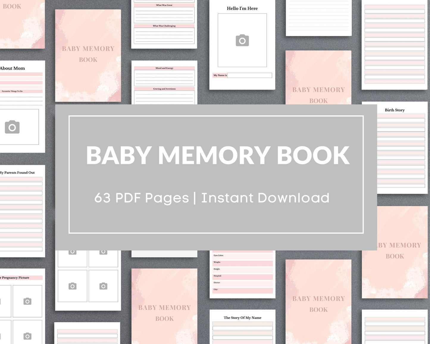 Baby Memory Book – Capture Precious First Moments & Milestones | Printable PDF