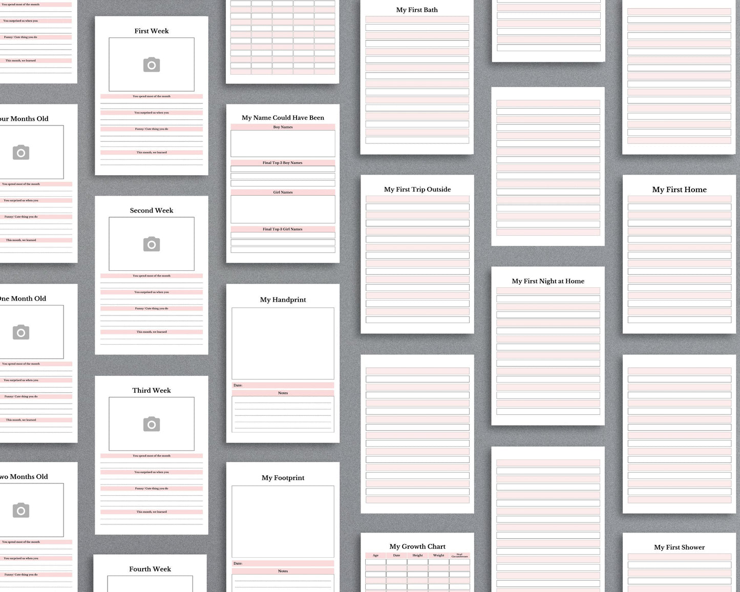 Baby Memory Book – Capture Precious First Moments & Milestones | Printable PDF