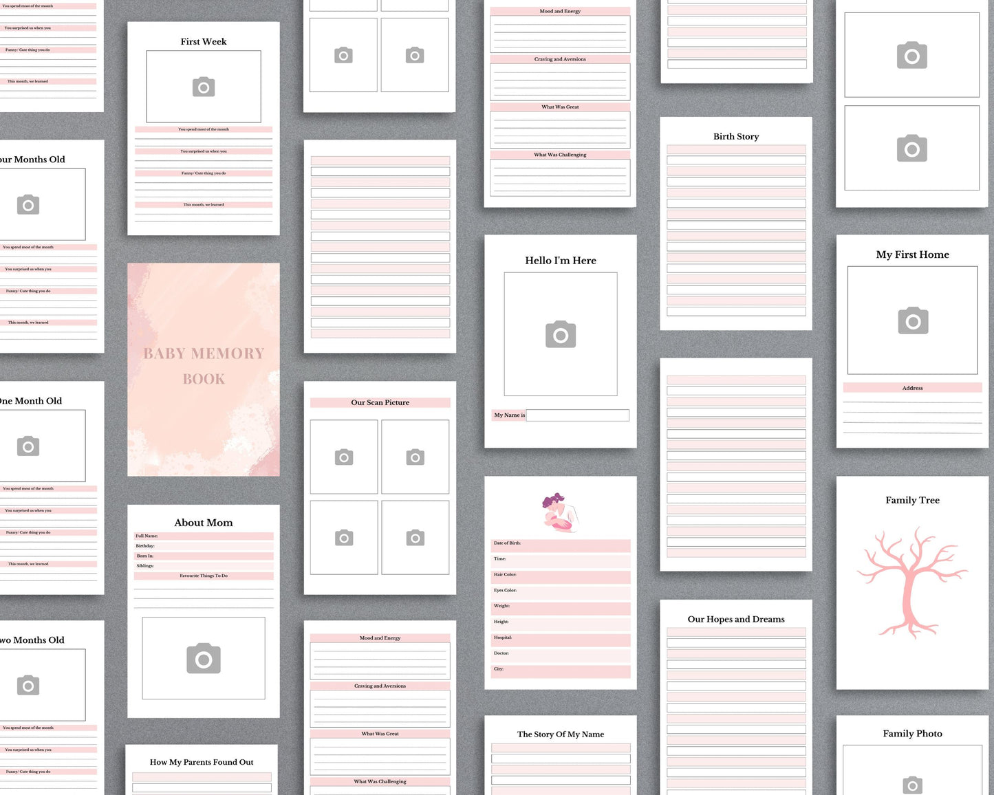 Baby Memory Book – Capture Precious First Moments & Milestones | Printable PDF