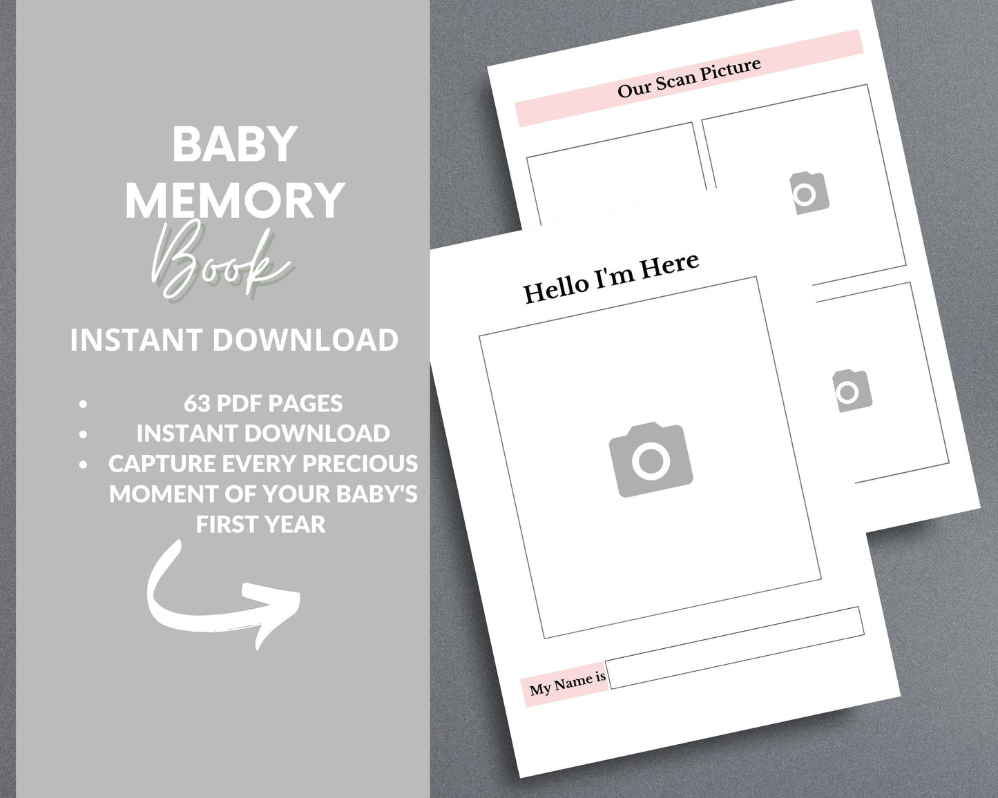 Baby Memory Book – Capture Precious First Moments & Milestones | Printable PDF