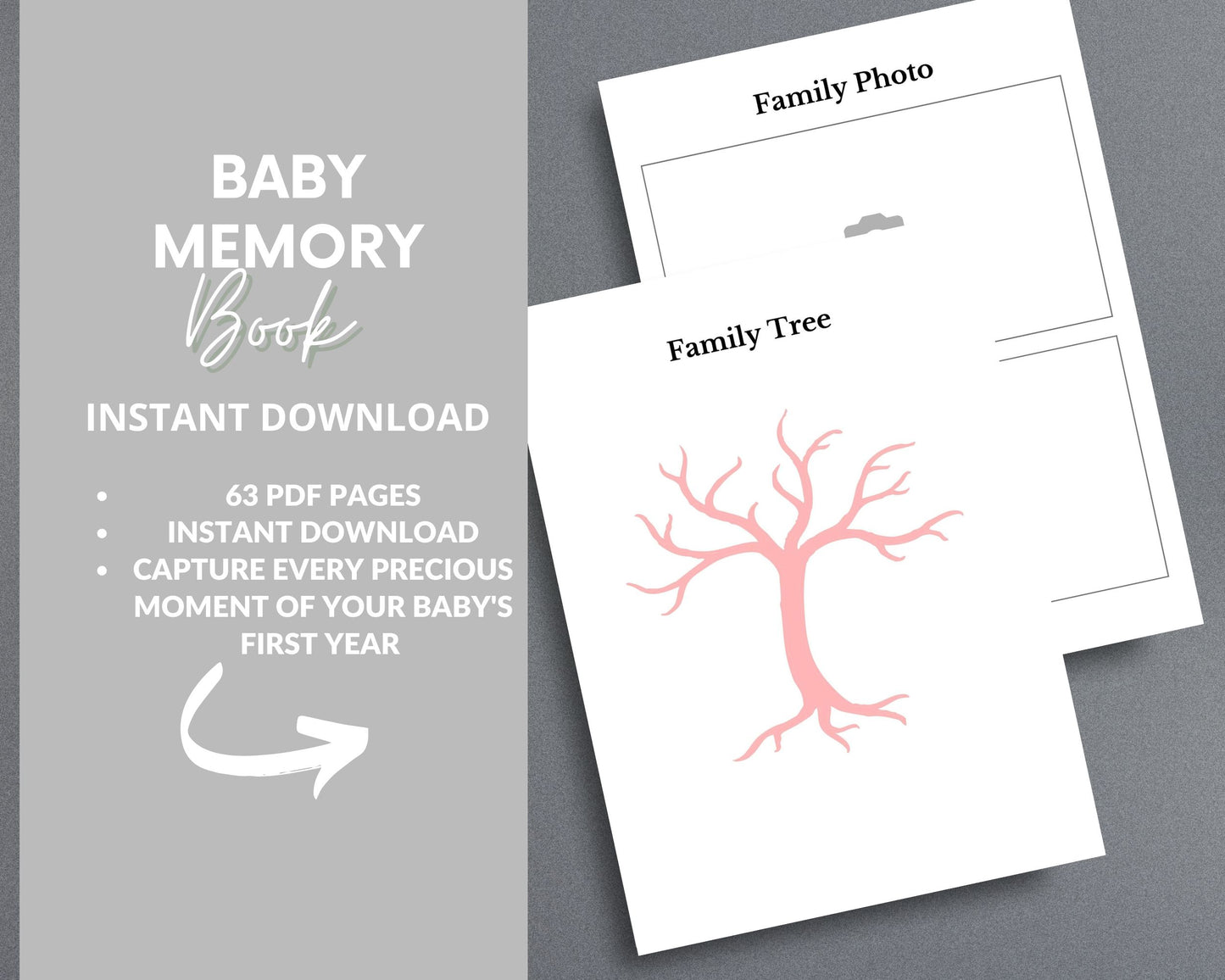 Baby Memory Book – Capture Precious First Moments & Milestones | Printable PDF