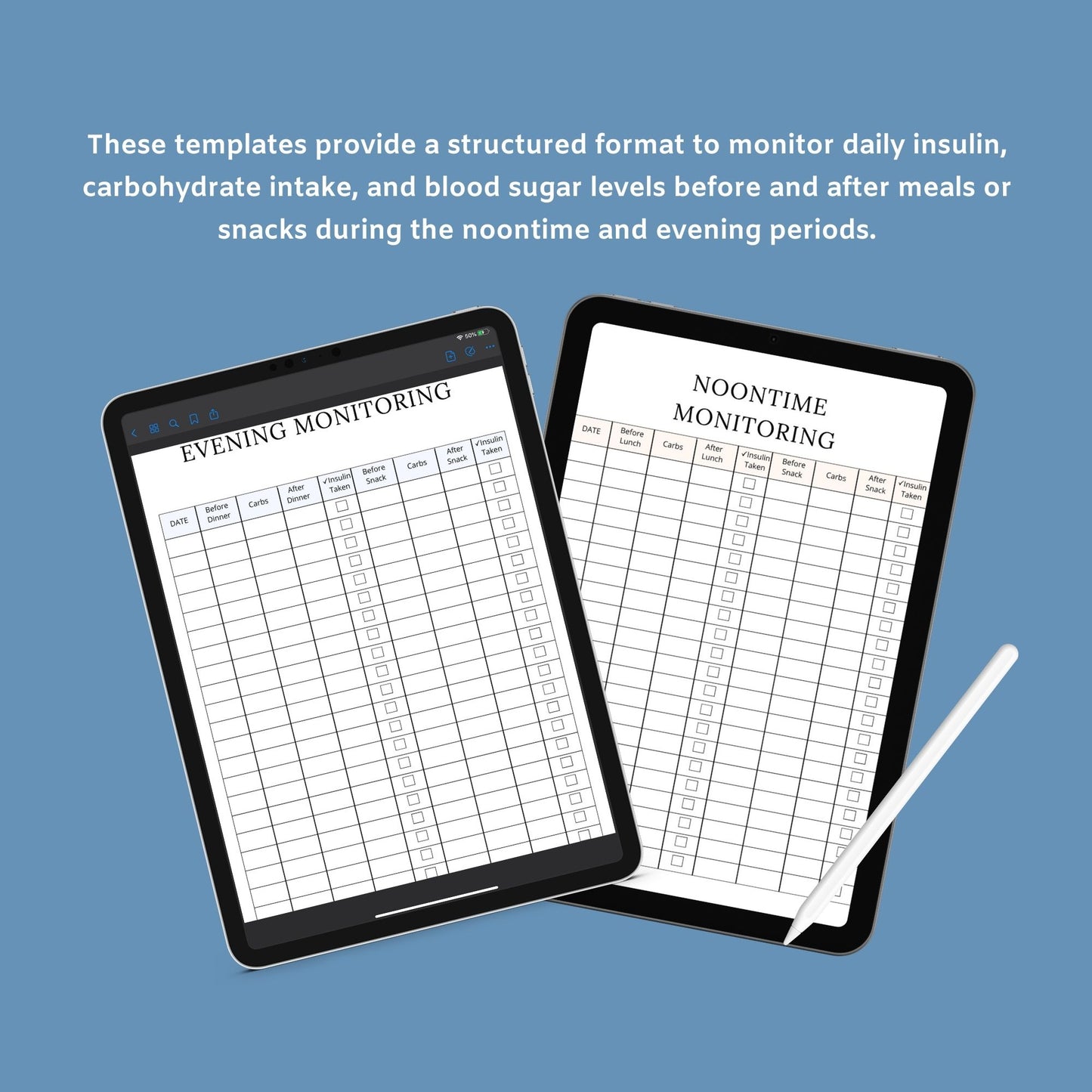 Blood Sugar Planner | Diabetes Log Book | Printable Glucose Tracker PDF