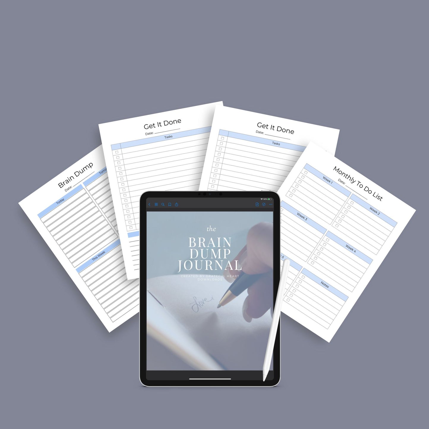 Brain Dump Journal | Printable Productivity Planner | Digital PDF