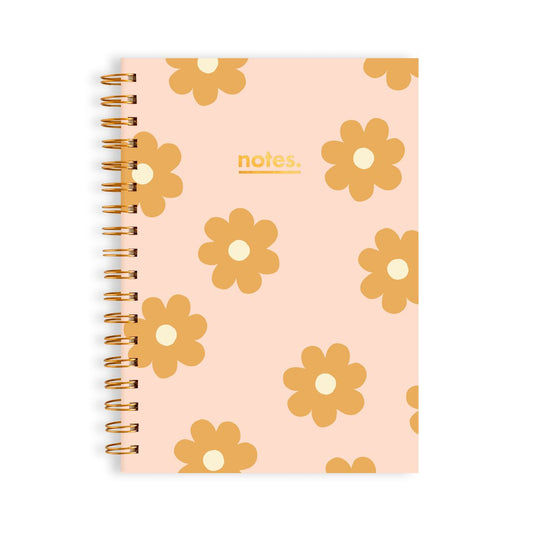 Daisy Chain Medium Spiral Notebook – Infuse Floral Elegance into Your Daily Notes - The Grateful Collective