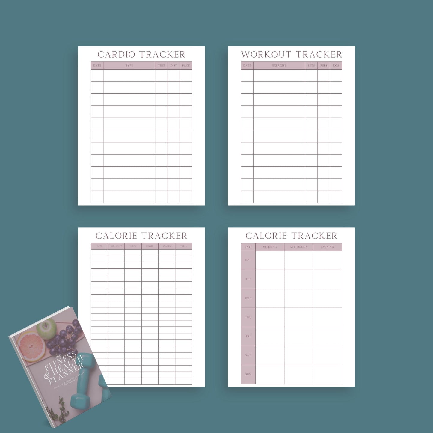 Fitness & Health Planner | Workout, Meal & Habit Tracker | PDF
