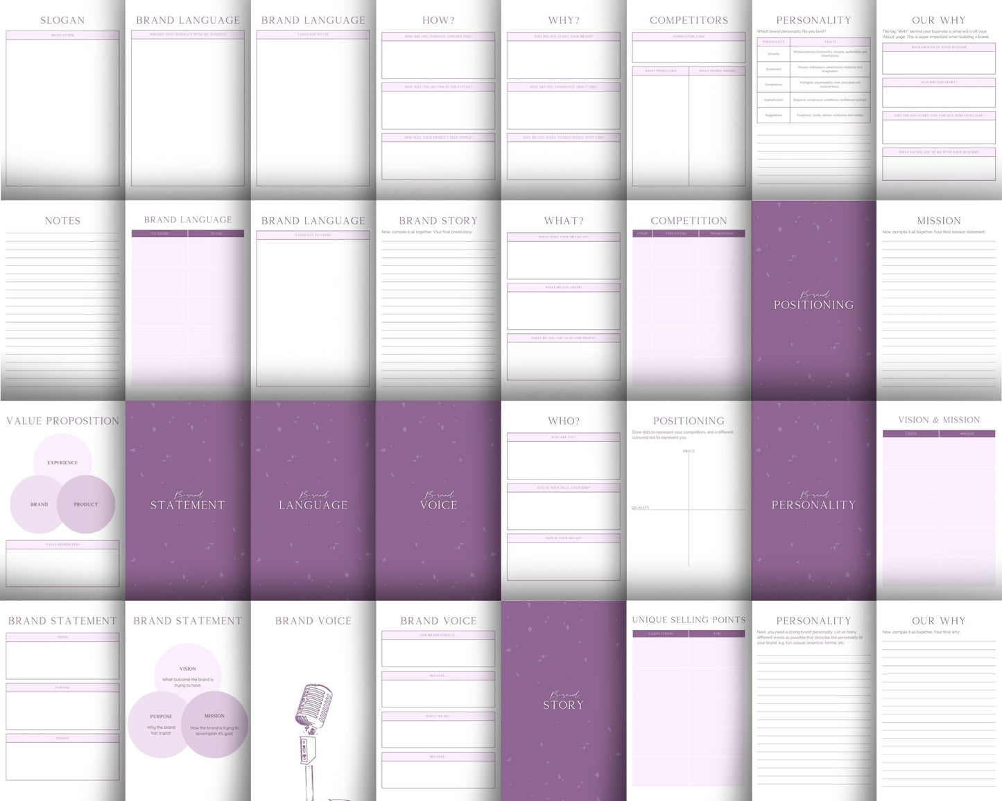 Branding Planner | Business Brand Strategy Workbook | Digital PDF