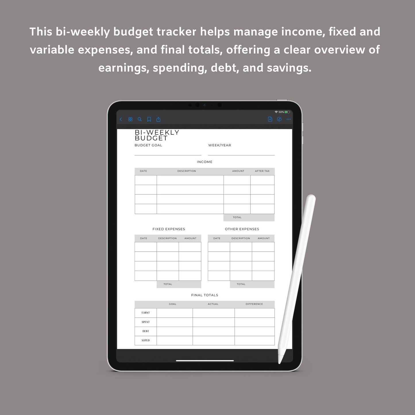 Budget Planner | Printable Finance Tracker | Digital PDF Download