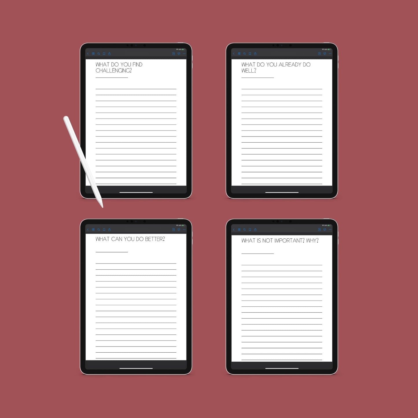 Burnout Journal | Mental Wellness & Self-Care Planner | Digital PDF