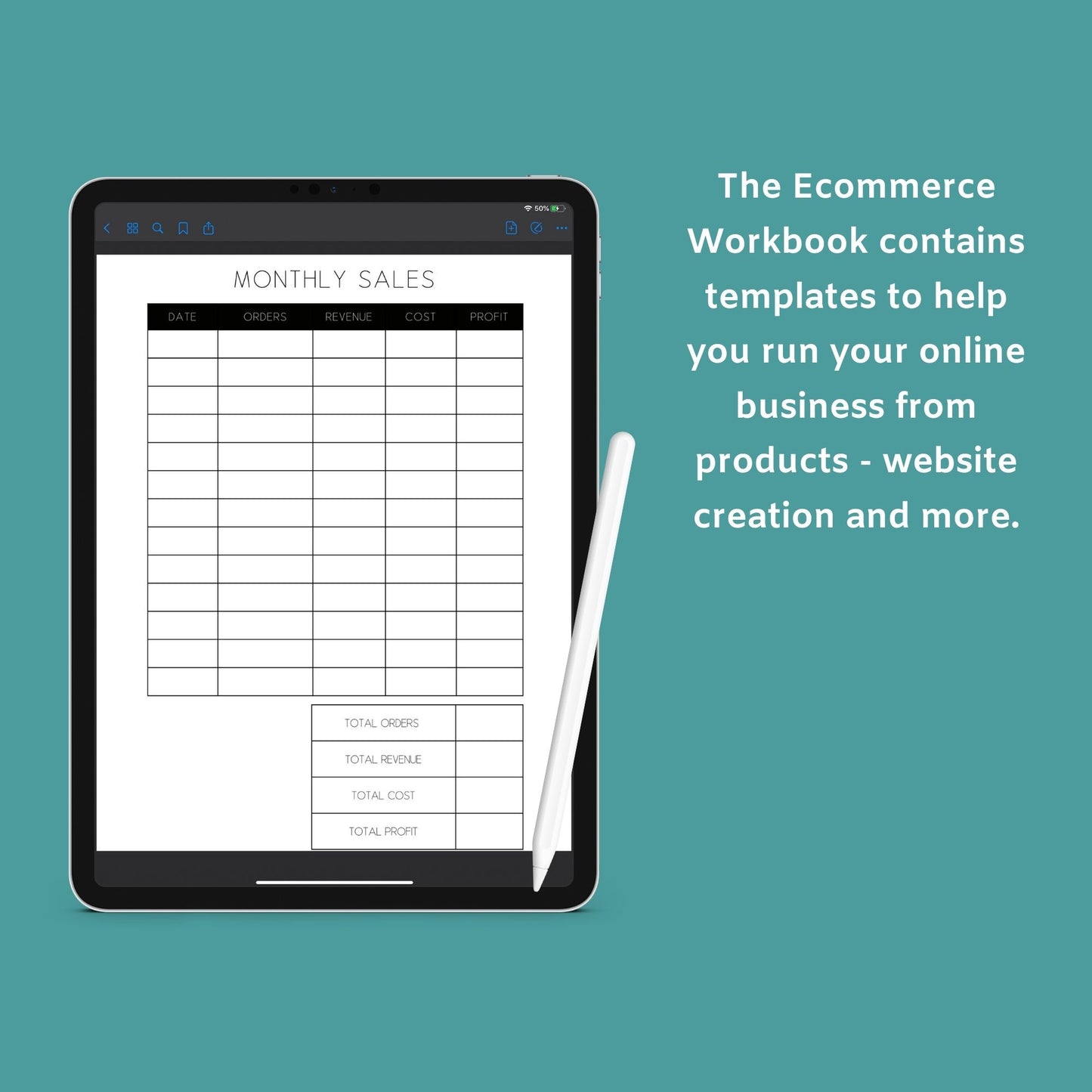Ecommerce Workbook | Online Business Planner & Growth Guide | PDF