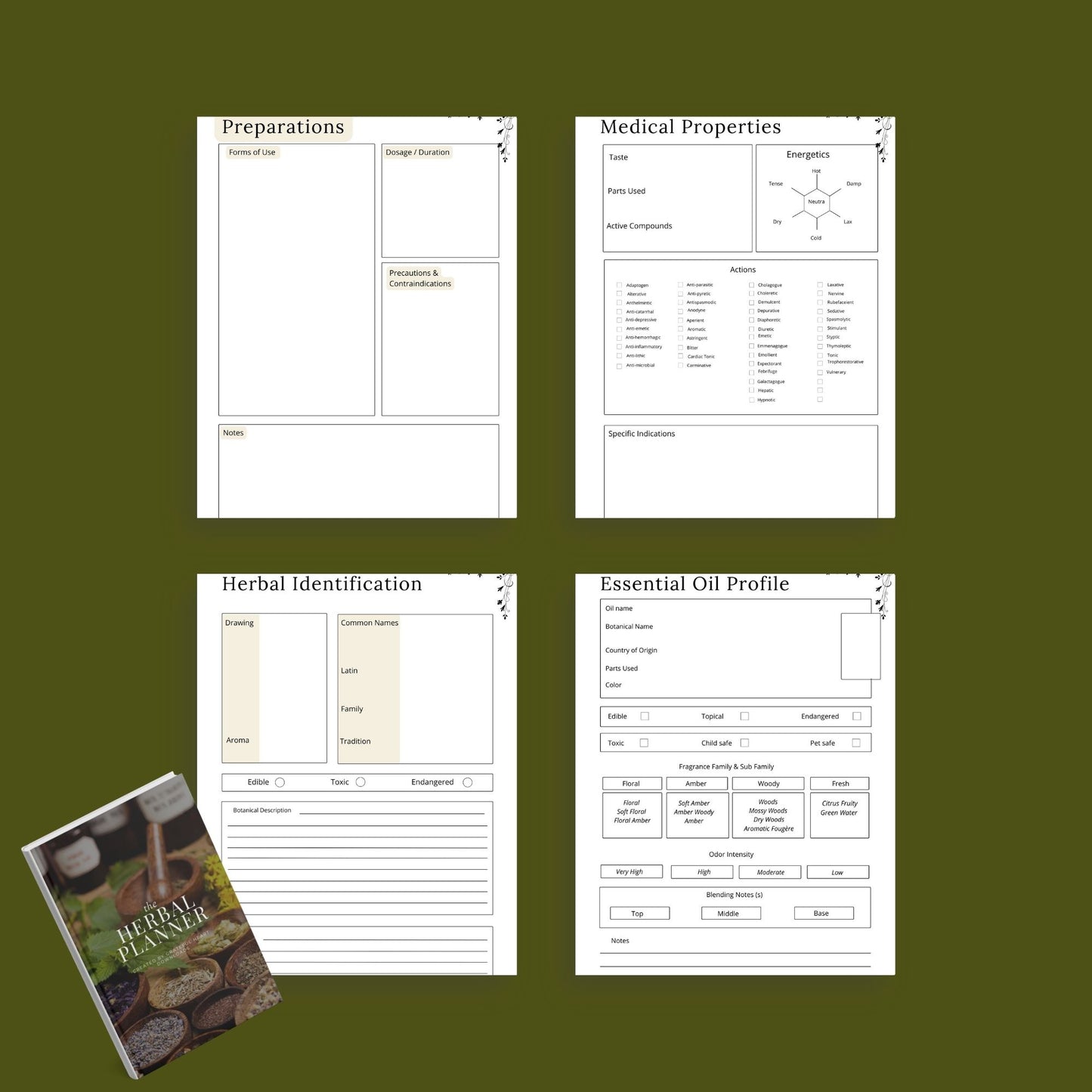 Herbal Planner | Herbalism, Essential Oils & Apothecary Guide | PDF
