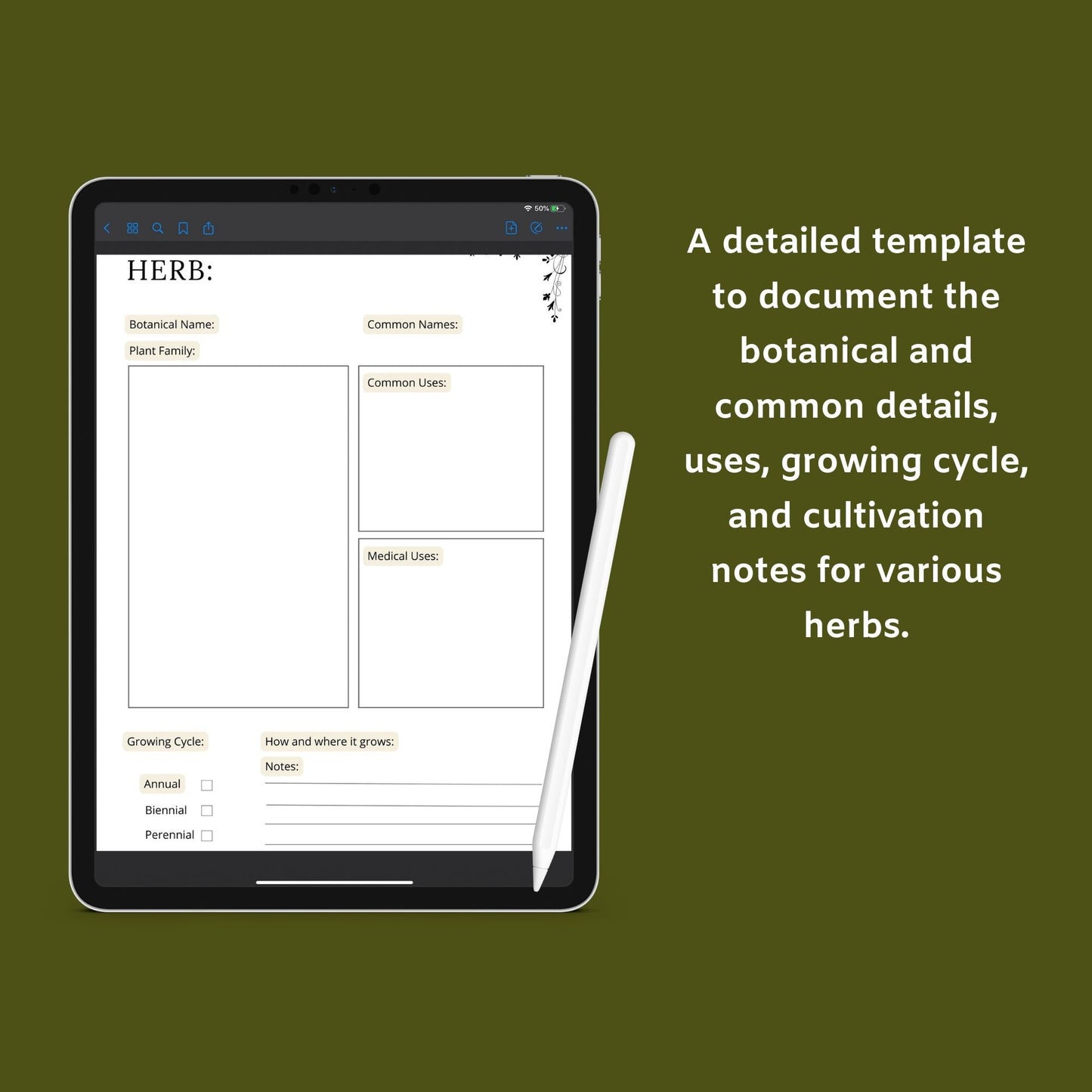 Herbal Planner | Herbalism, Essential Oils & Apothecary Guide | PDF