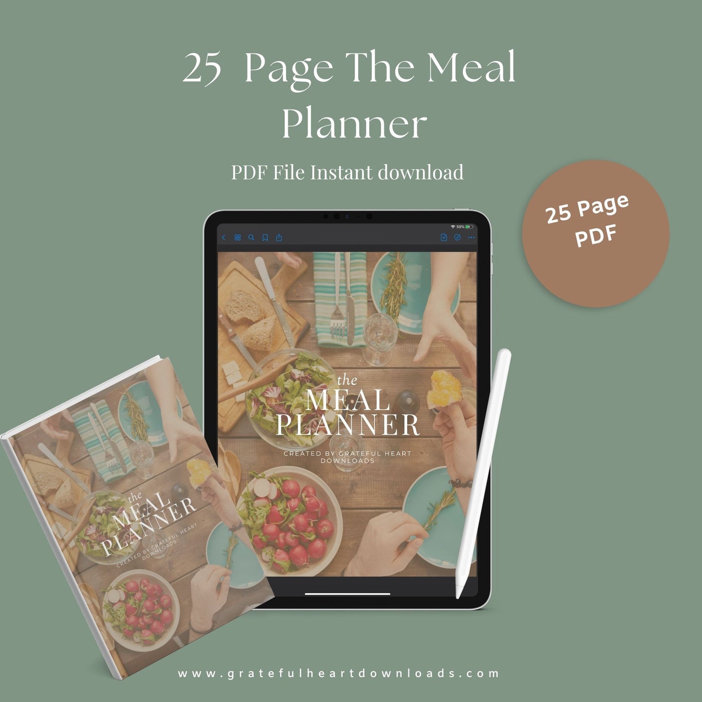 The Meal Planner – Digital Weekly & Monthly Meal Planning, Grocery List & Recipe Organizer | Printable PDF