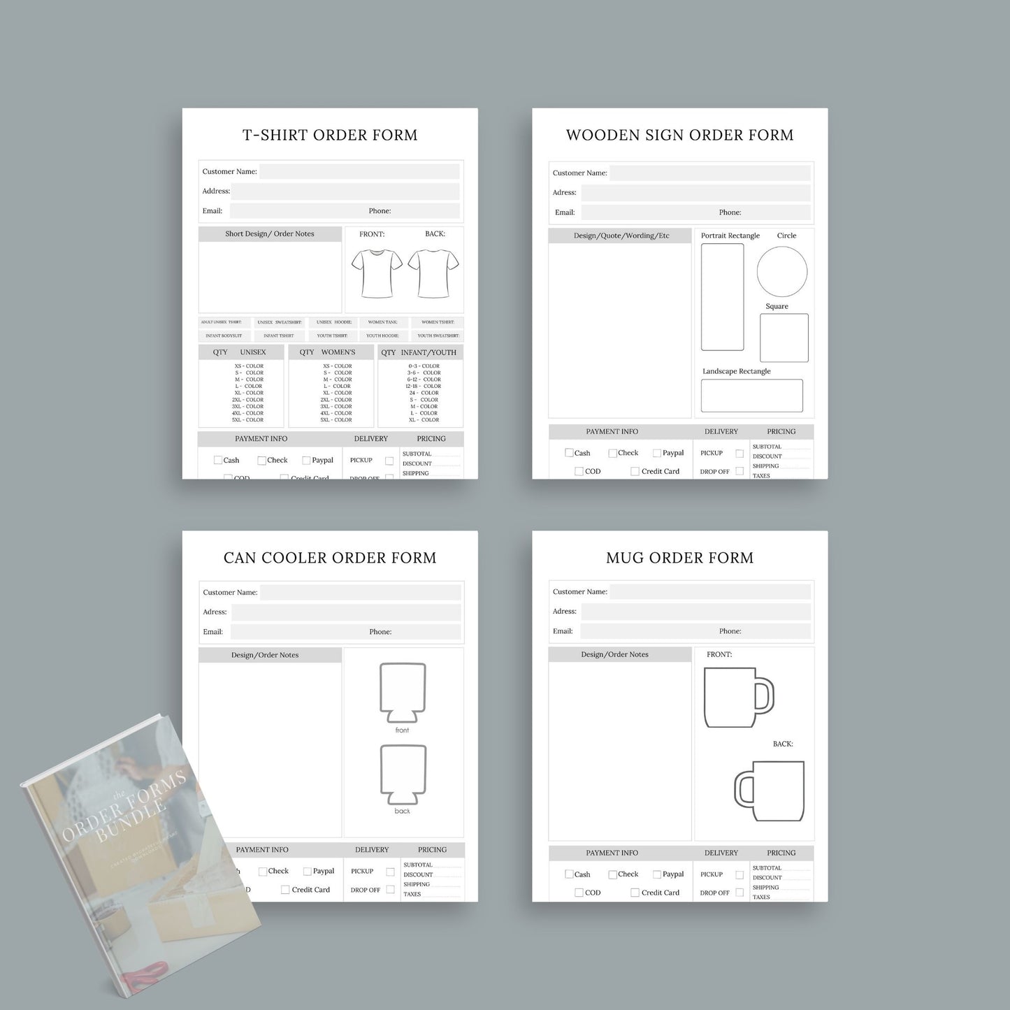 The Order Forms Bundle – Printable Custom Order Tracking Forms for Small Businesses & Handmade Shops | Digital Download