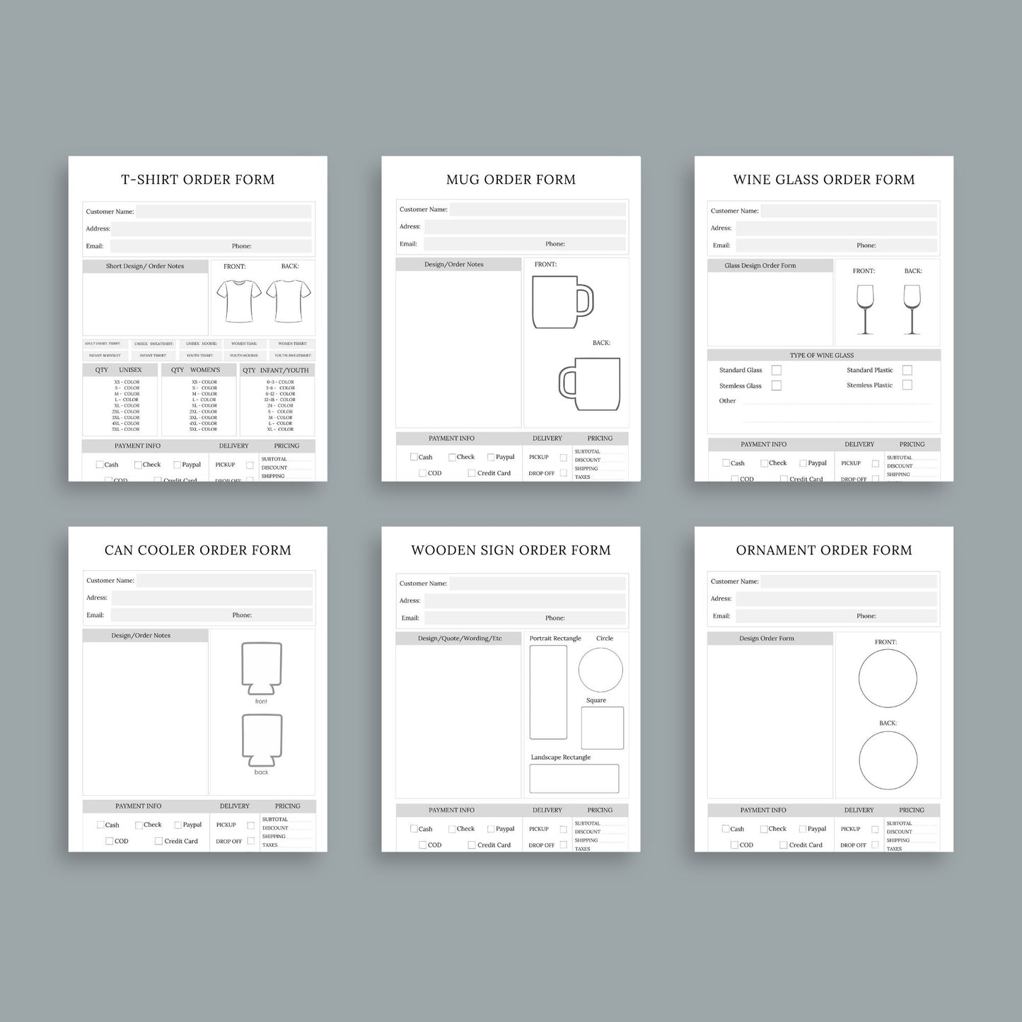 The Order Forms Bundle – Printable Custom Order Tracking Forms for Small Businesses & Handmade Shops | Digital Download