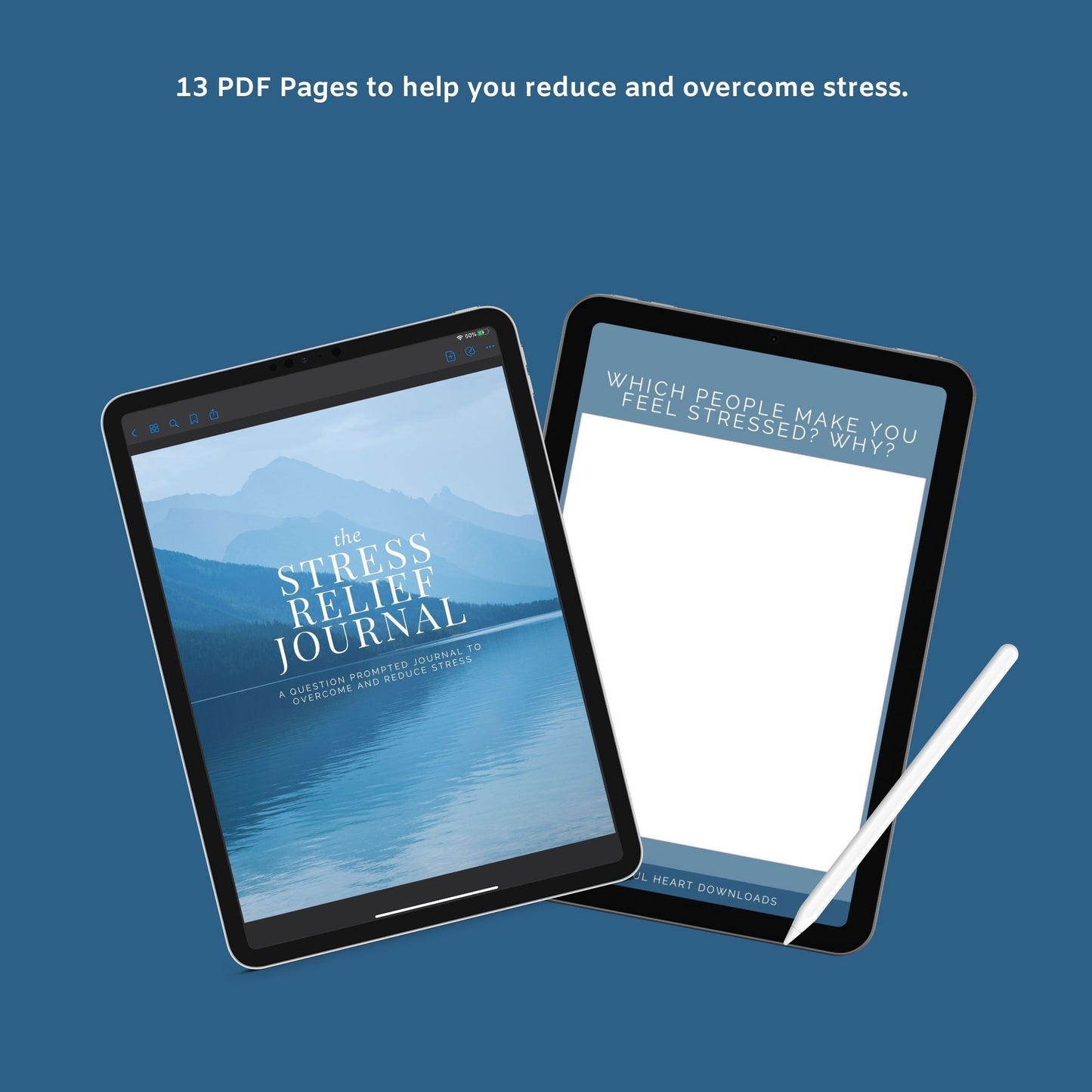 The Stress Relief Journal – Guided Prompts to Reduce Anxiety & Find Calm | Printable PDF