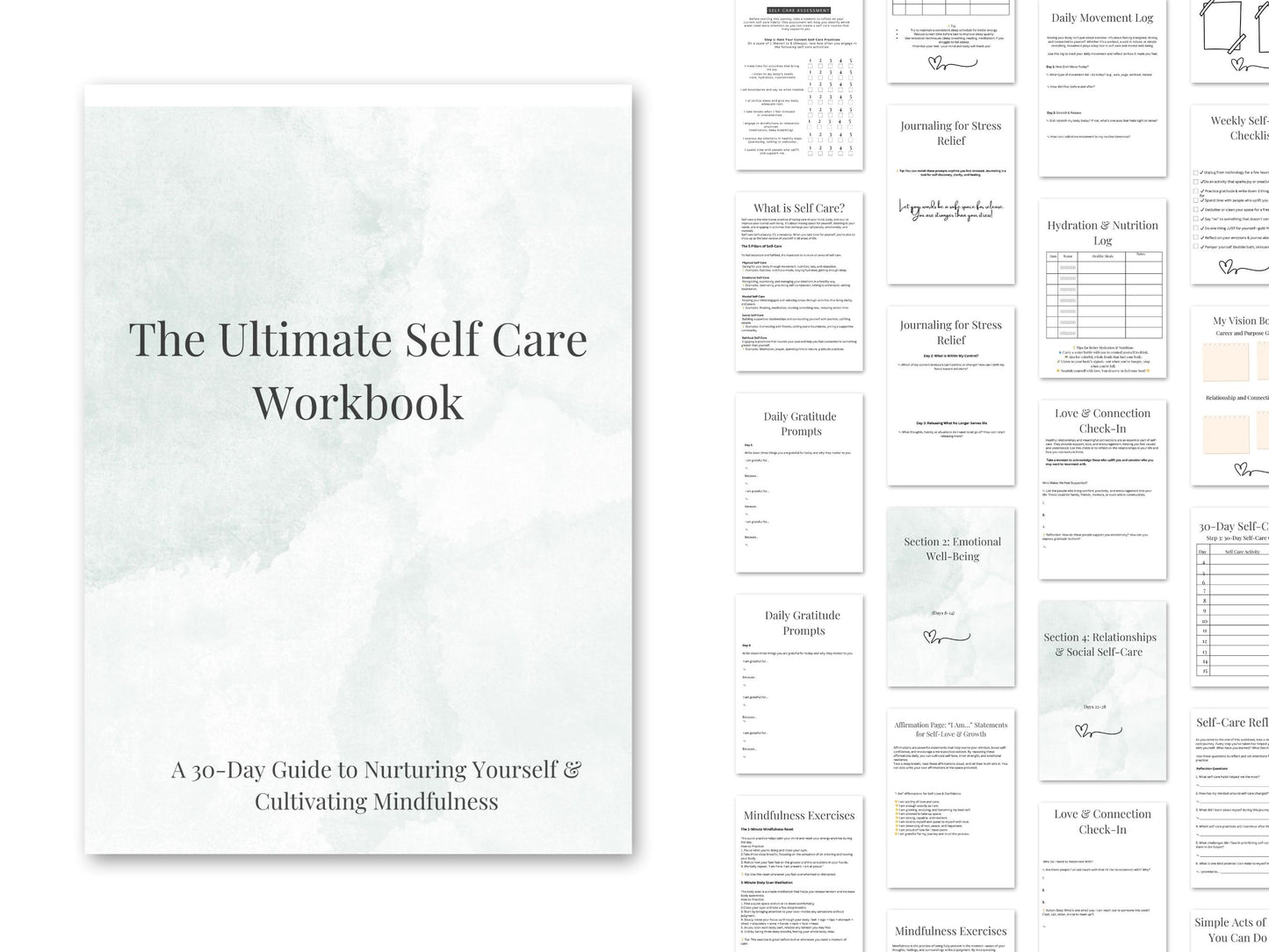 Ultimate Self-Care Workbook | Digital & Printable PDF | Self-Care Planner, Mindfulness Journal, Wellness Tracker (A4 & 8.5x11”)