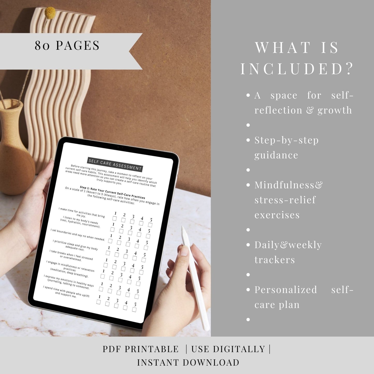 Ultimate Self-Care Workbook | Digital & Printable PDF | Self-Care Planner, Mindfulness Journal, Wellness Tracker (A4 & 8.5x11”)