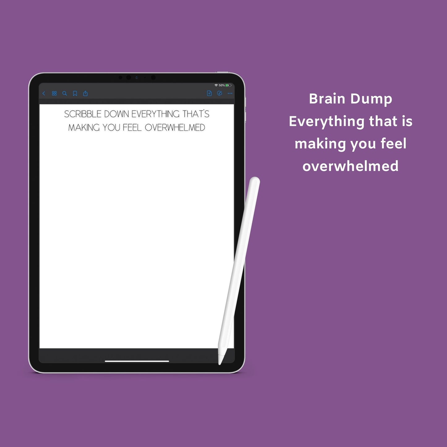 The Overwhelm Journal – Digital Printable Planner to Reduce Stress & Regain Focus | Instant Download