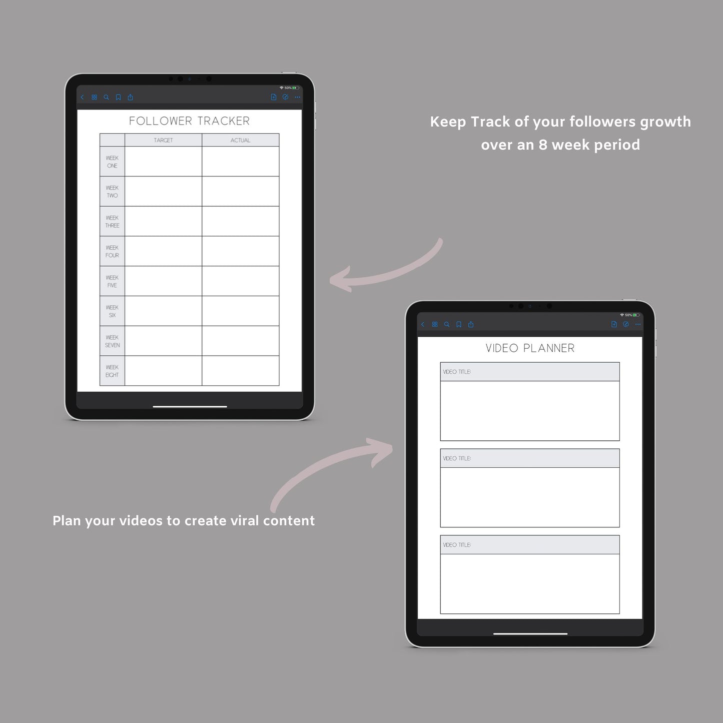 The Viral Planner – Track Social Media Growth & Create High-Engagement Content | Printable PDF