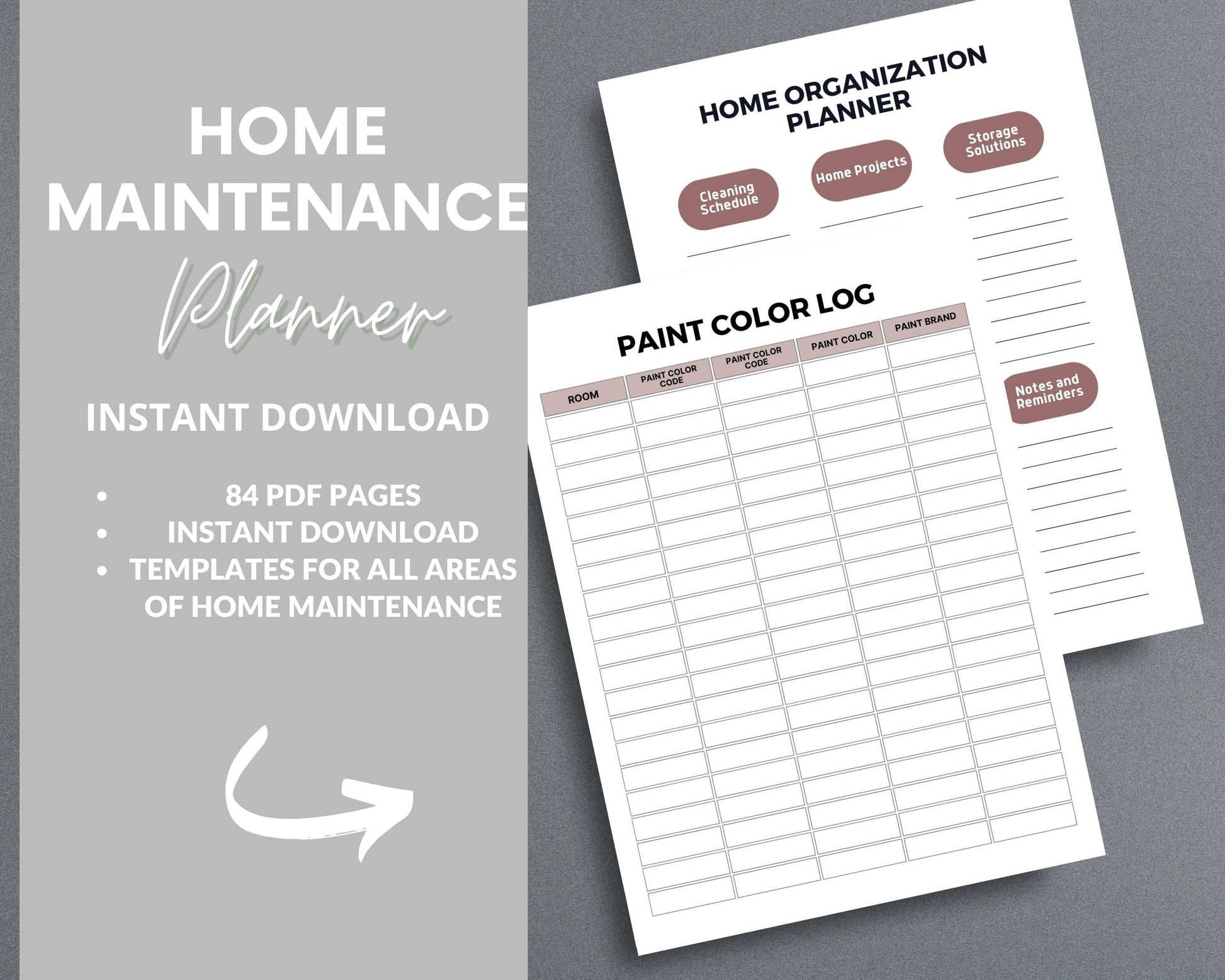 Home Maintenance Planner – Track Repairs, Expenses & Cleaning Schedules | Printable PDF