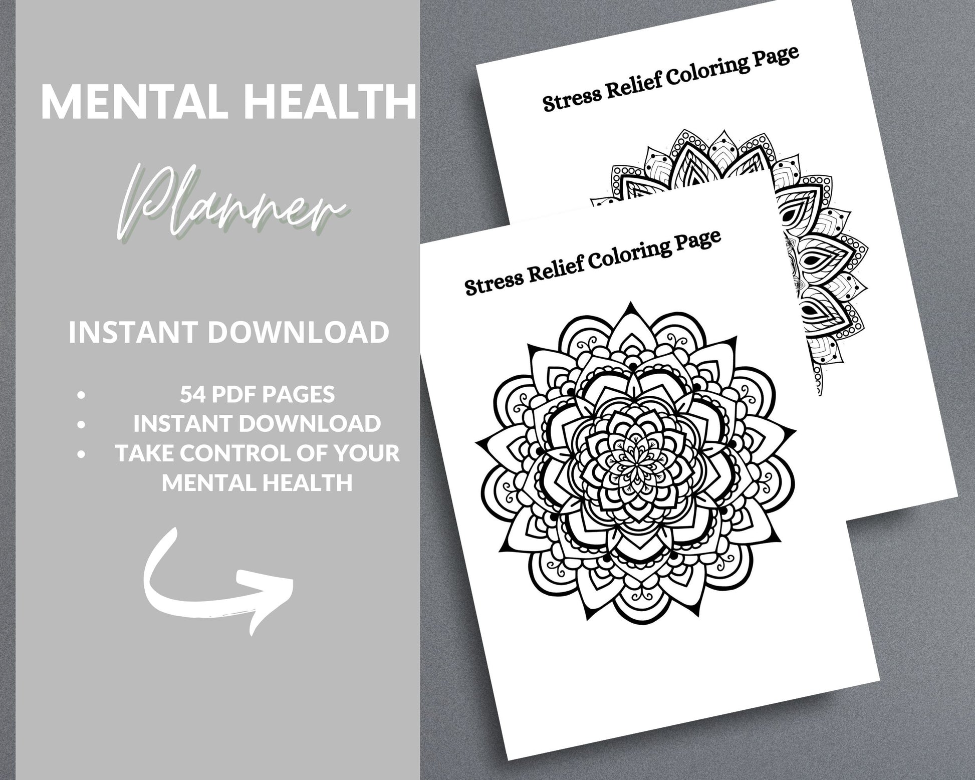 Mental Health Planner – Track Mood, Manage Anxiety & Prioritize Self-Care | Printable PDF