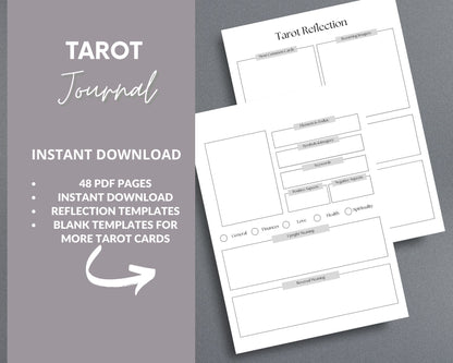 Tarot Journal – Record Readings, Interpretations & Spiritual Insights | Printable PDF