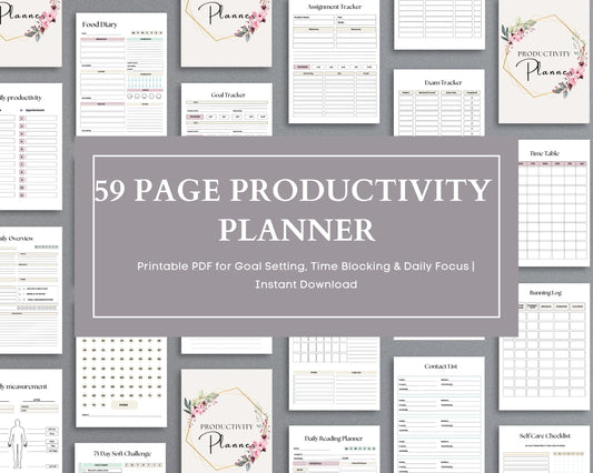 Productivity Planner – Organize Your Schedule, Set Goals & Boost Efficiency | Printable PDF