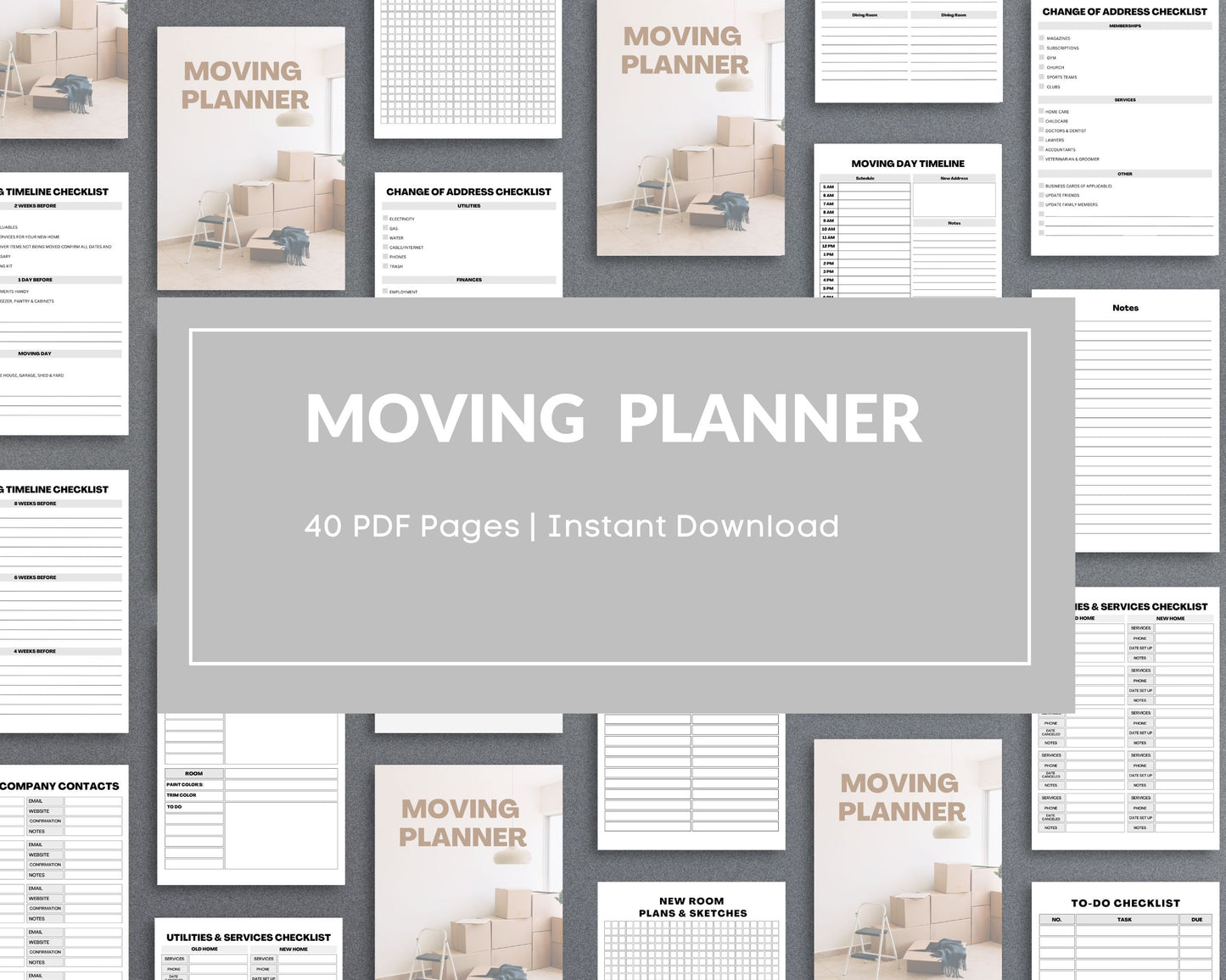 Moving Planner – Stay Organized, Track Expenses & Simplify Your Move | Printable PDF 