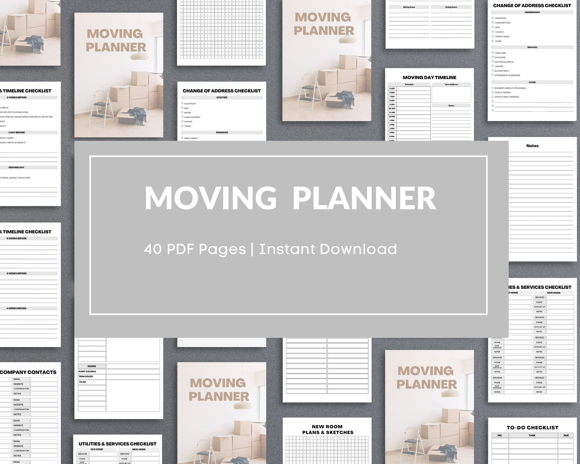 Moving Planner – Stay Organized, Track Expenses & Simplify Your Move | Printable PDF 