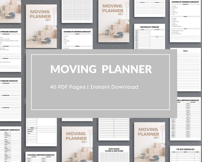 Moving Planner – Stay Organized, Track Expenses & Simplify Your Move | Printable PDF 