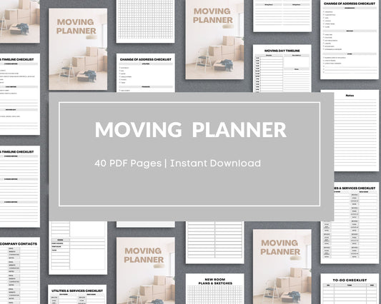 Moving Planner – Stay Organized, Track Expenses & Simplify Your Move | Printable PDF 