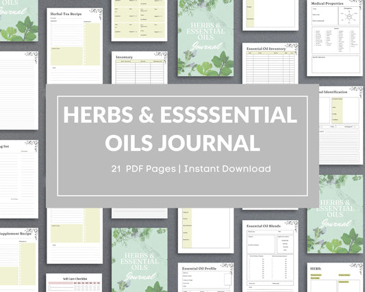 Herbs & Essential Oils Planner – Track Herbal Remedies & Natural Healing | Printable PDF