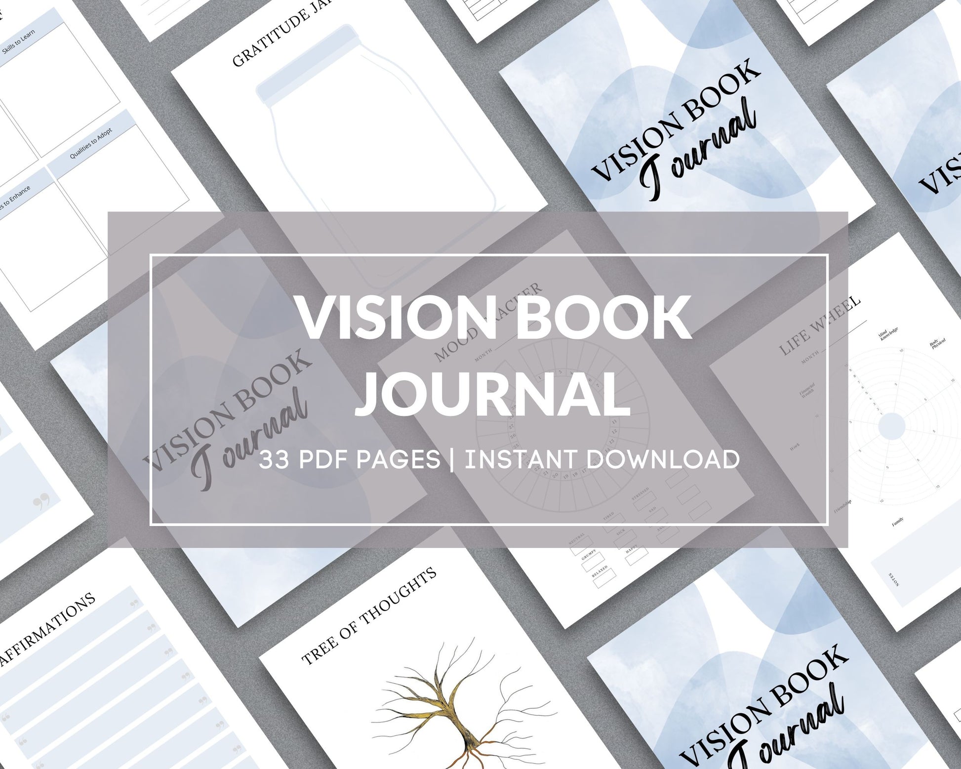 Vision Book Journal – Manifest Your Dreams & Set Life Goals | Printable PDF 