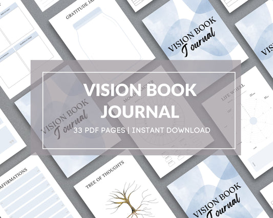 Vision Book Journal – Manifest Your Dreams & Set Life Goals | Printable PDF 