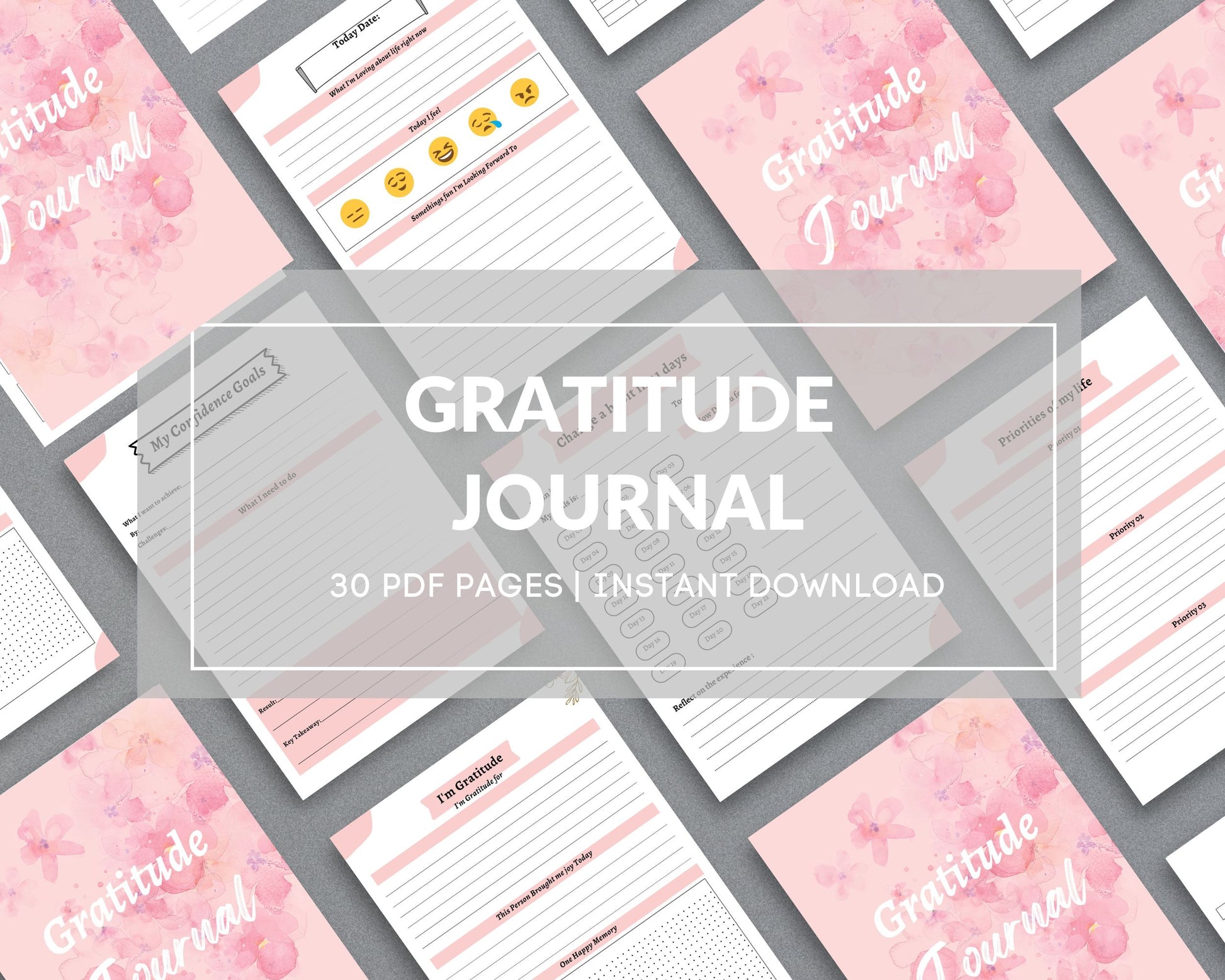 Gratitude Journal – Cultivate Positivity & Mindfulness | Printable PDF