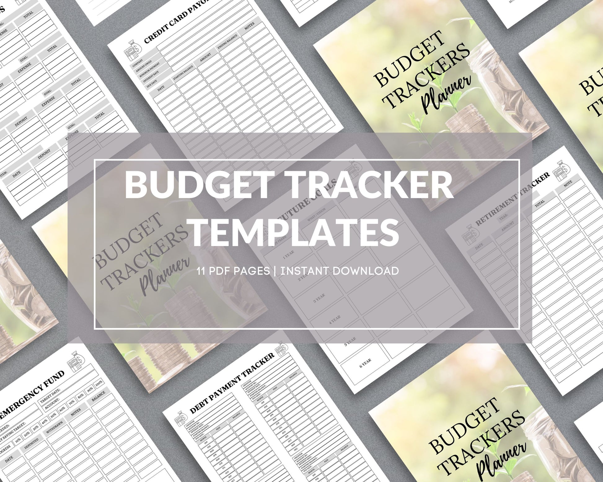Budget Trackers Planner – Expense, Savings & Debt Management | Printable PDF for Printing