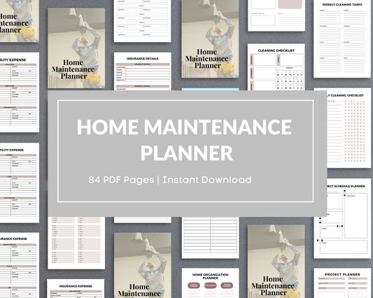 Home Maintenance Planner – Track Repairs, Expenses & Cleaning Schedules | Printable PDF