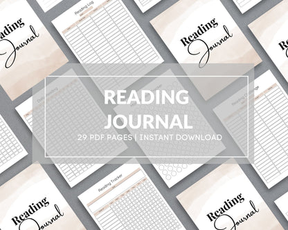 Reading Journal – Track Books, Reviews & Reading Challenges | Printable PDF for Printing