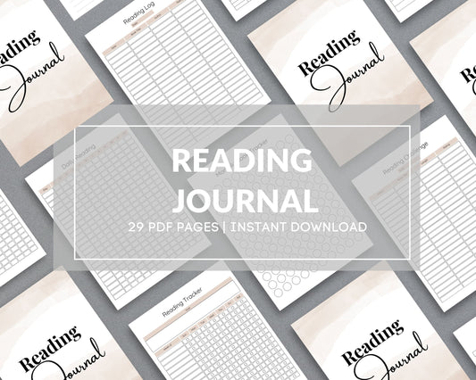 Reading Journal – Track Books, Reviews & Reading Challenges | Printable PDF for Printing