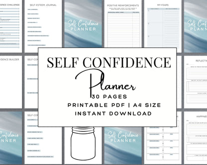 Self-Confidence Planner – Build Self-Esteem, Overcome Doubt & Boost Positivity | Printable PDF 