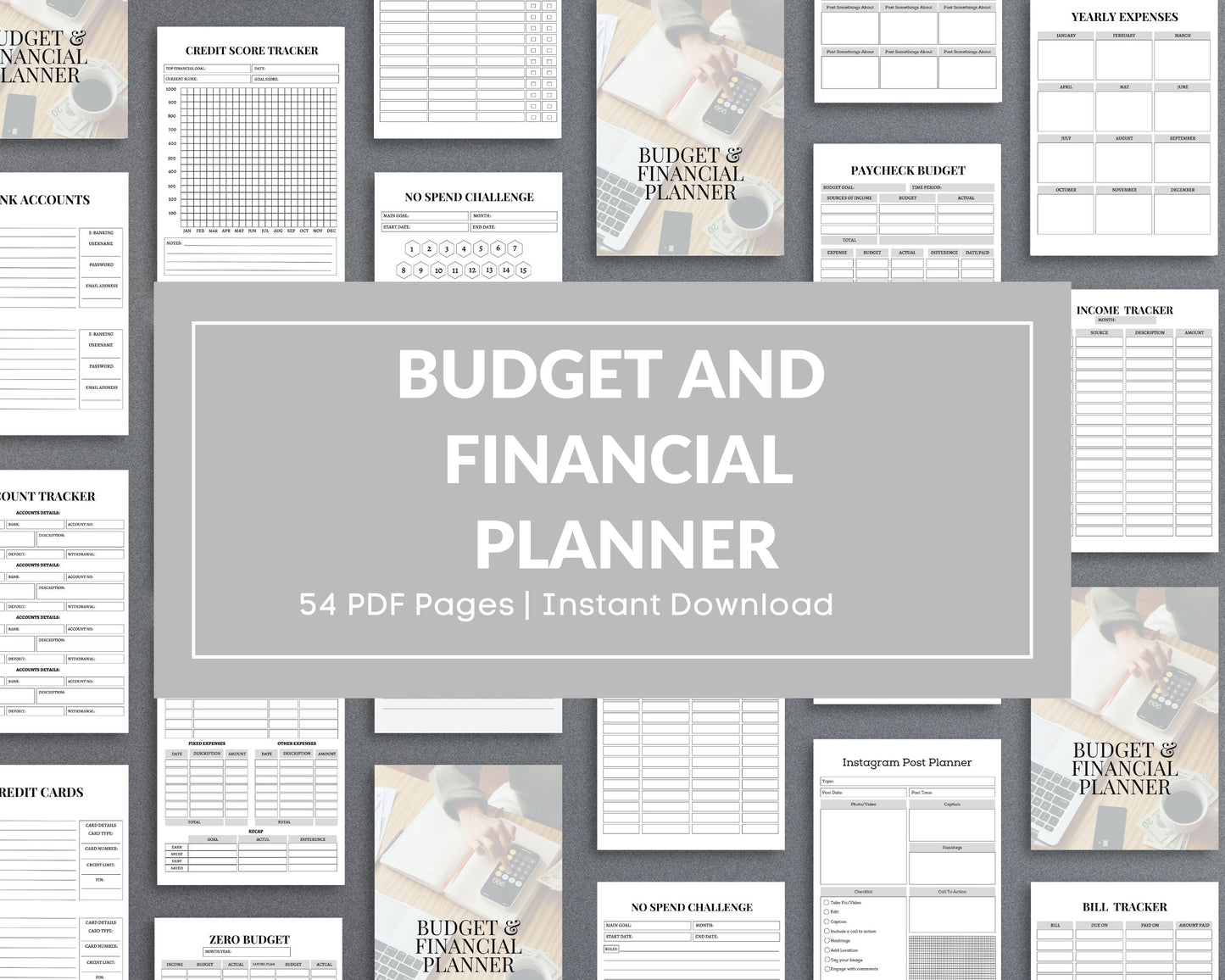 Budget & Financial Planner – Track Expenses, Save Money & Manage Finances | Printable PDF