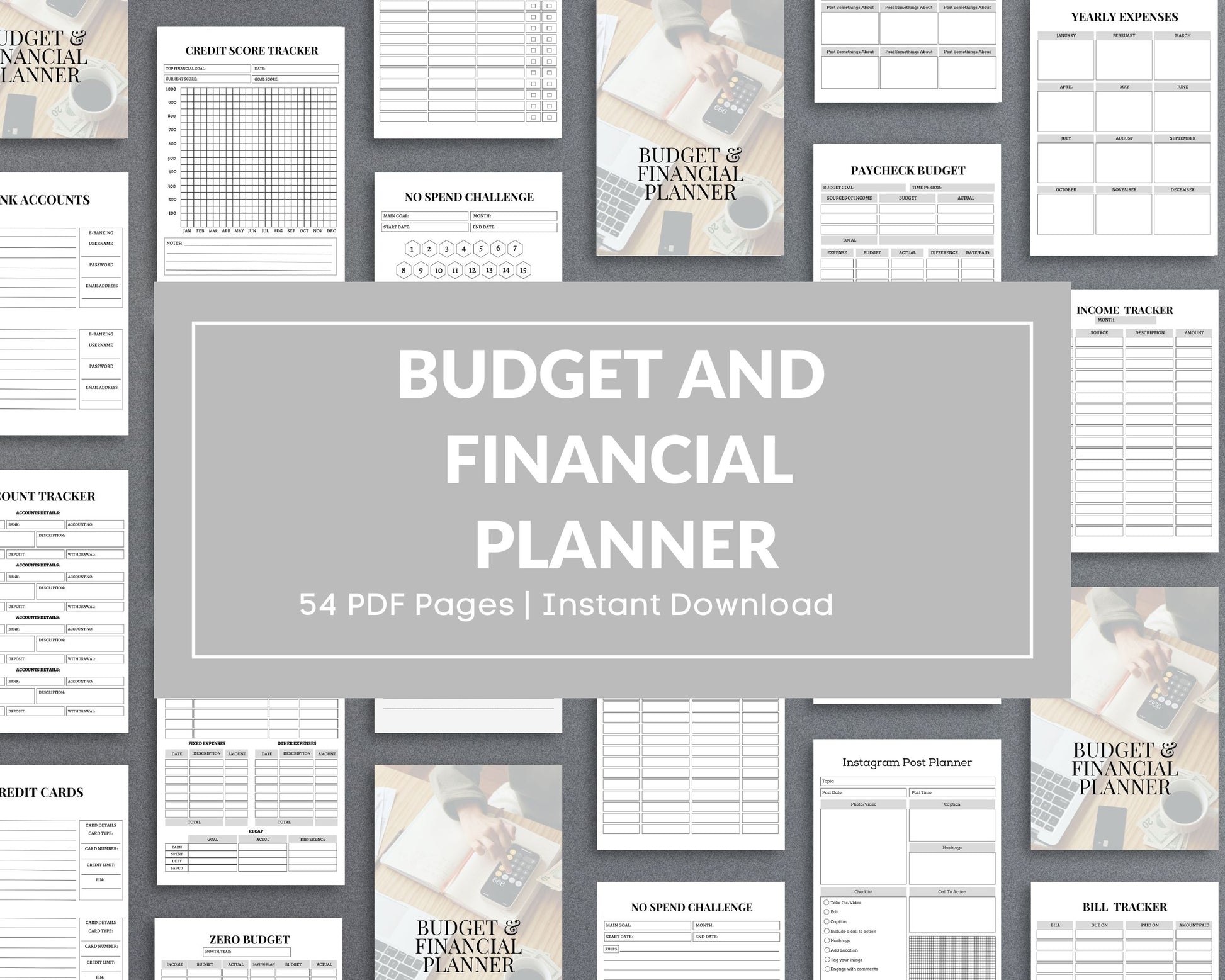 Budget & Financial Planner – Track Expenses, Save Money & Manage Finances | Printable PDF