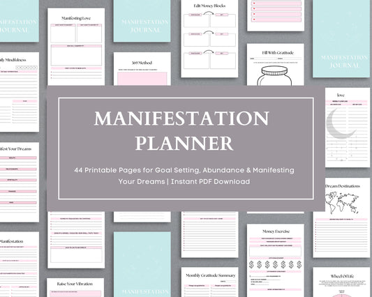 Manifestation Journal – Set Intentions, Visualize & Manifest Your Dream Life | Printable PDF