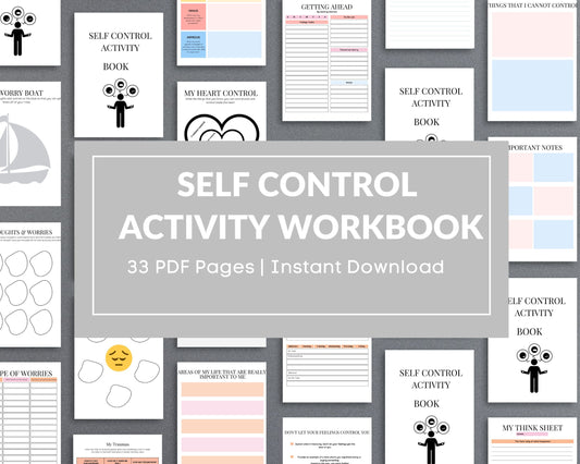 Self-Control Activity Book – Develop Emotional Regulation & Decision-Making Skills | Printable PDF