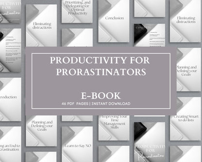 Productivity for Procrastinators – Beat Procrastination & Achieve More | eBook (PDF Download)