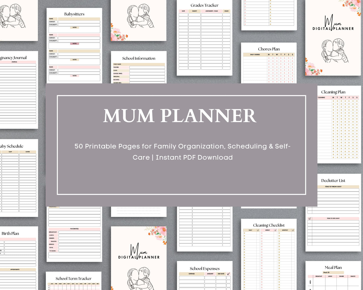 Mum Planner – Organize Family Life, Track Schedules & Simplify Tasks | Printable PDF